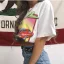 Vintage / Retro Summer White Casual Cotton Cartoon Printing T-Shirts 2021 Scoop Neck Short Sleeve Loose Women's Tops T-shirt