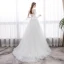 Élégant Ivoire Robe De Mariée 2019 Princesse V-Cou En Dentelle Fleur Manches de cloche Dos Nu Train De Balayage