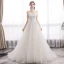Elegant Ivory Wedding Dresses 2019 A-Line / Princess Spaghetti Straps Sequins Lace Flower Sleeveless Backless Court Train