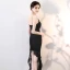 Sexy Noire Robe De Soirée 2018 Dentelle Bretelles Spaghetti Sans Manches Dos Nu Courte Robe De Ceremonie