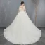 Elegant Champagne Wedding Dresses 2019 Ball Gown Off-The-Shoulder Appliques Lace Flower Short Sleeve Backless Chapel Train