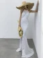Glitzernden Ivory / Creme Pailletten Abendkleider 2021 Meerjungfrau Rundhalsausschnitt Ärmellos Sweep / Pinsel Zug Abend Festliche Kleider