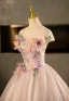 Flower Fairy Champagne Sequins Appliques Prom Dresses 2026 Ball Gown Scoop Neck Sleeveless Backless Floor-Length / Long Formal Dresses