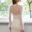 Sexy Champagne Trumpet / Mermaid Wedding Dresses 2021 Scoop Neck Bow Flower Lace Sleeveless Backless Sweep Train Wedding