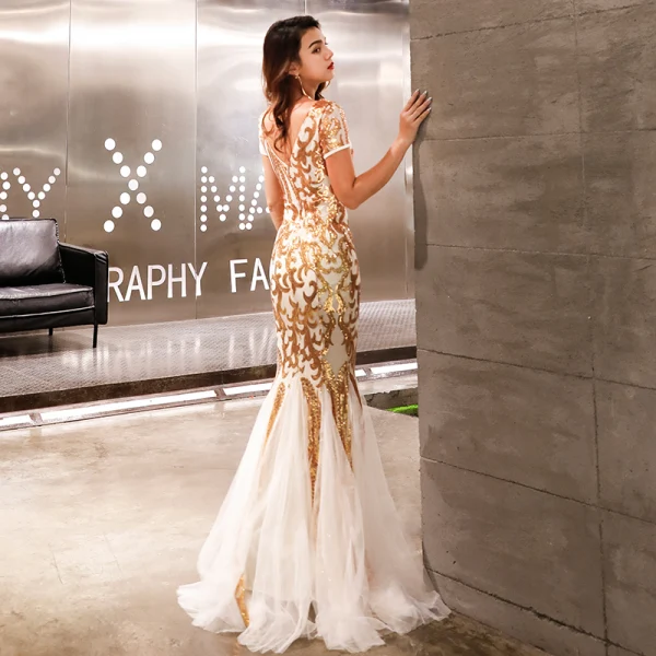 gold elegant dresses for wedding Floral and Vine Embellished Gold Leaf Gown – Stage 9 Secrets
