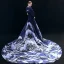 Vintage / Retro Chinese style Navy Blue Evening Dresses  2019 A-Line / Princess One-Shoulder Printing Long Sleeve Chapel Train Formal Dresses