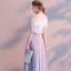 Elegante Lavendel Abendkleider 2019 A Linie Off Shoulder Spitze Kurze Ärmel Rückenfreies Lange Festliche Kleider