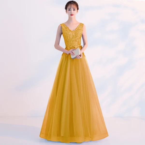 Affordable Pool Blue Evening Dresses 2019 A-Line / Princess V-Neck Lace Flower Sleeveless Backless Floor-Length / Long Formal Dresses