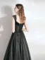 Elegant Black Spotted Homecoming Graduation Dresses 2021 A-Line / Princess Square Neckline Sleeveless Backless Floor-Length / Long Formal Dresses