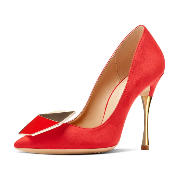 Chic / Belle Noire Bureau Escarpins 2019 Daim 10 cm Talons Aiguilles À Bout Pointu Escarpins