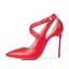 Chic / Beautiful Red Evening Party Womens Shoes 2019 Ankle Strap 10 cm Stiletto Heels Pointed Toe High Heels