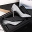 Sparkly Sølv Brudesko 2019 Glitter Paljetter Sløyfe 9 cm Stiletthæler Spisse Bryllup Pumps