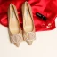Sparkly Gold Wedding Shoes 2019 Leather Rhinestone Sequins 9 cm Stiletto Heels Pointed Toe Wedding Pumps