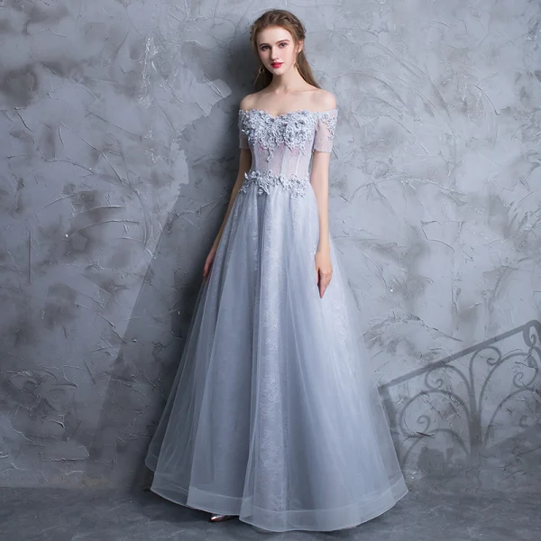 Sexy Burgundy Evening Dresses 2018 A-Line / Princess Lace Appliques Beading Crystal Off-The-Shoulder Backless Sleeveless Floor-Length / Long Formal Dresses