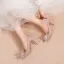 Charmant Silber Aschenputtel Brautschuhe 2019 Kristall Pailletten 10 cm Stilettos Spitzschuh Hochzeit Pumps