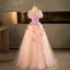 Elegante Rosa Applikationen Ballkleider 2014 Ballkleid Off Shoulder Kurze Ärmel Rückenfreies Lange Festliche Kleider