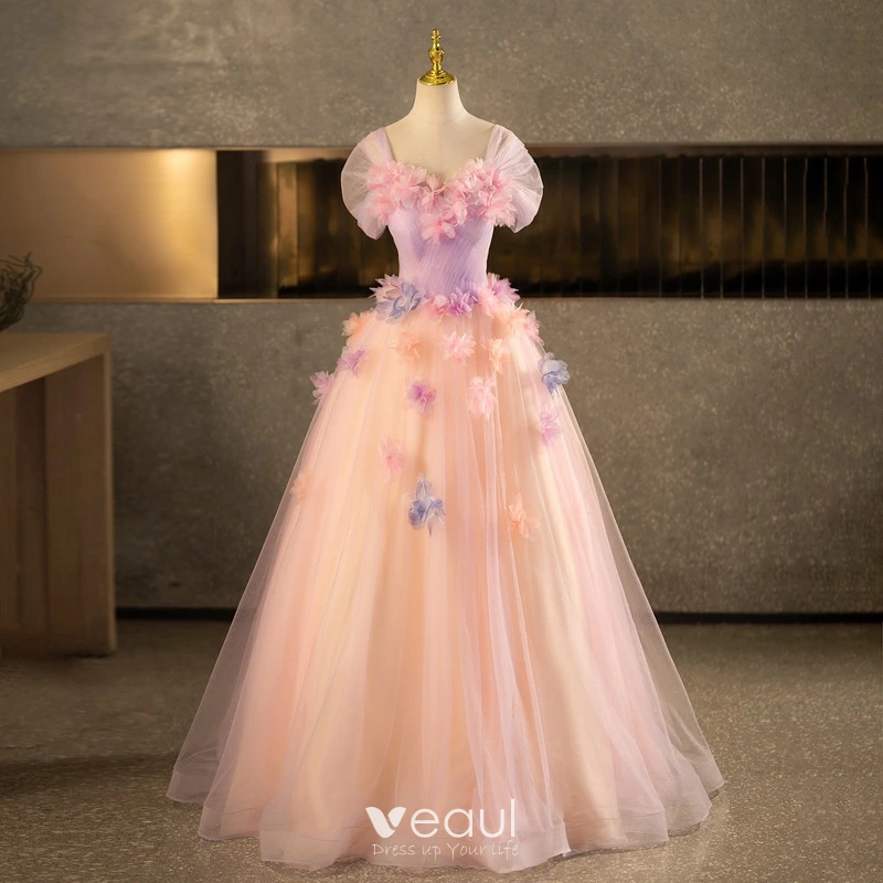 Elegant Blushing Pink Appliques Prom Dresses 2014 Ball Gown Off-The-Shoulder Short Sleeve Backless Floor-Length / Long Formal Dresses Elegant Blushing Pink Appliques Prom Dresses 2014 Ball Gown Off-The-Shoulder Short Sleeve Backless Floor-Length / Long Formal Dresses