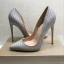 Simple Gris Bureau Escarpins 2019 Polyester Motif Peau De Serpent 12 cm Talons Aiguilles À Bout Pointu Escarpins