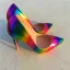 Chic / Beautiful Rainbow Rave Club Pumps 2019 Multi-Colors Leather 10 cm Stiletto Heels Pointed Toe Pumps