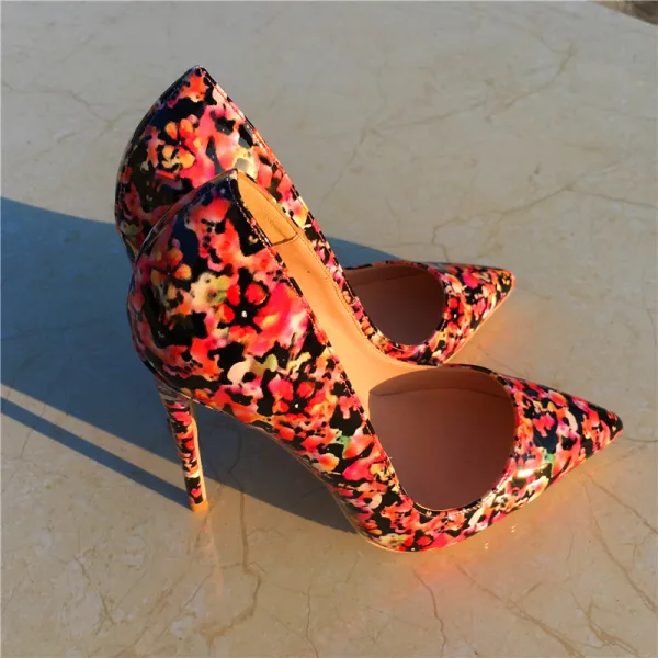 Chic / Belle Multi-Couleurs Promo Escarpins 2019 Cuir 10 cm Talons Aiguilles À Bout Pointu Escarpins