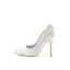 Schöne Weiß Brautschuhe 2019 Leder Spitze Pailletten 8 cm Stilettos Spitzschuh Hochzeit Pumps