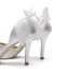 Eleganckie Białe Buty Ślubne 2019 Skórzany Satyna Kokarda 8 cm Szpilki Szpiczaste Ślub Czółenka