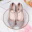 Sparkly Sølv Brudesko 2019 Paljetter Spenne 12 cm Stiletthæler Spisse Pumps