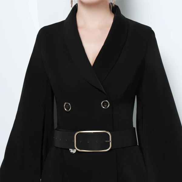 Chic / Beautiful Black Evening Dresses  2019 A-Line / Princess V-Neck Sash Long Sleeve Short Formal Dresses