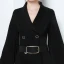 Chic / Beautiful Black Evening Dresses  2019 A-Line / Princess V-Neck Sash Long Sleeve Short Formal Dresses