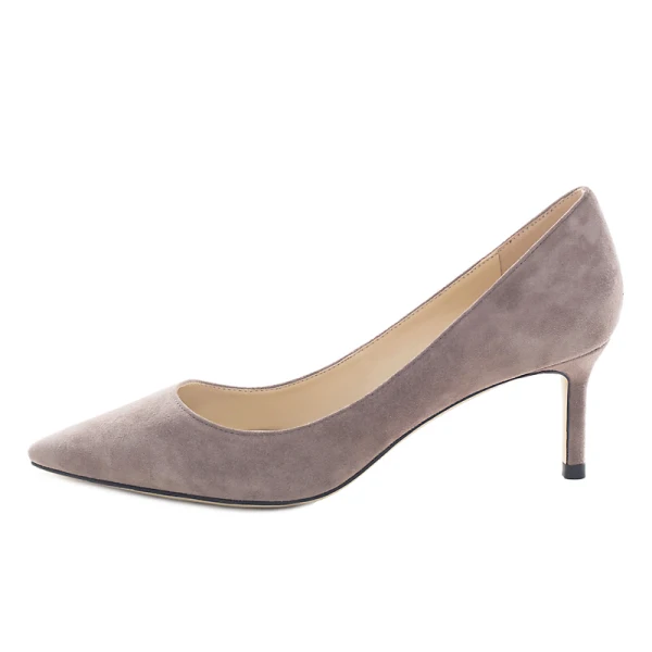 Enkla Burgundy Kontors Pumps 2019 Läder Mocka 6 cm Stilettklackar Spetsiga Pumps