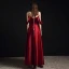Fashion Burgundy Evening Dresses  2021 A-Line / Princess Spaghetti Straps Sleeveless Backless Floor-Length / Long Formal Dresses