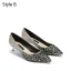 Schöne Silber Abend Pumps 2019 Leder Pailletten 4 cm Stilettos Spitzschuh Low Heel Pumps