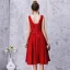 Chic / Beautiful Burgundy Homecoming Graduation Dresses 2019 A-Line / Princess V-Neck Sleeveless Backless Knee-Length Formal Dresses