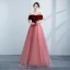 Modest / Simple Navy Blue Prom Dresses 2021 A-Line / Princess Suede Off-The-Shoulder Glitter Short Sleeve Backless Floor-Length / Long Formal Dresses