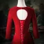 Vintage / Retro Red Beading Lace Flower Velvet Prom Dresses 2025 A-Line / Princess V-Neck Long Sleeve Backless Floor-Length / Long Prom Formal Dresses