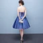 Sexy Meeresblau Cocktailkleider 2019 A Linie Bandeau Perlenstickerei Pailletten Kristall Spitze Blumen Ärmellos Rückenfreies Kurze Festliche Kleider