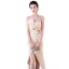Sexy Champagne 2 Pièces Robe De Soirée 2019 Trompette / Sirène Bustier Noeud Sans Manches Dos Nu Courte Robe De Ceremonie