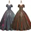 Vintage / Retro Silver Prom Dresses 2019 A-Line / Princess V-Neck Sequins Short Sleeve Backless Floor-Length / Long Formal Dresses
