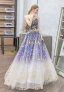 Modern / Fashion Gradient-Color Prom Dresses 2019 A-Line / Princess Strapless Sleeveless Backless Floor-Length / Long Prom Formal Dresses