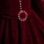 Demure Burgundy Rhinestone Sequins Velvet Prom Dresses 2025 Ball Gown Square Neckline Long Sleeve Backless Floor-Length / Long Formal Dresses