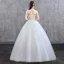 Affordable Ivory Wedding Dresses 2019 Ball Gown Strapless Lace Flower Sleeveless Backless Floor-Length / Long