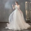 Style Audrey Hepburn Champagne Robe De Mariée 2019 Princesse Bustier Perlage Paillettes Appliques En Dentelle Fleur Sans Manches Dos Nu Noeud Chapel Train