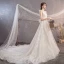 Élégant Champagne Robe De Mariée 2019 Princesse V-Cou Perlage Paillettes En Dentelle Fleur Sans Manches Dos Nu Noeud Chapel Train