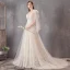 Schöne Ivory / Creme Brautkleider / Hochzeitskleider 2019 A Linie V-Ausschnitt Spitze Blumen Ärmellos Rückenfreies Sweep / Pinsel Zug