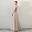 Élégant Champagne Robe De Soirée 2018 Princesse Perlage Cristal De l'épaule Dos Nu Sans Manches Longue Robe De Ceremonie
