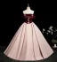 Elegant Burgundy Appliques Prom Dresses 2025 Ball Gown Off-The-Shoulder Sleeveless Backless Floor-Length / Long Prom Formal Dresses