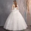 Abordable Ivoire Robe De Mariée 2019 Robe Boule Bustier Perlage Paillettes En Dentelle Fleur Sans Manches Dos Nu Longue