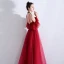 Chic / Beautiful Burgundy Evening Dresses  2019 A-Line / Princess Spaghetti Straps Beading Crystal Sleeveless Backless Floor-Length / Long Evening Party Formal Dresses