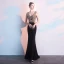 Chic / Beautiful Burgundy Evening Dresses  2019 Trumpet / Mermaid V-Neck Rhinestone Sleeveless Backless Sweep Train Formal Dresses