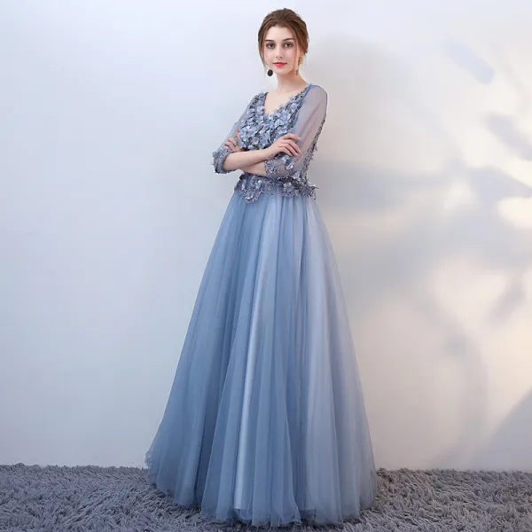 long formal dresses 2018 Ladivine - CD0192 Sheer Bishop Sleeve Gown main image 0